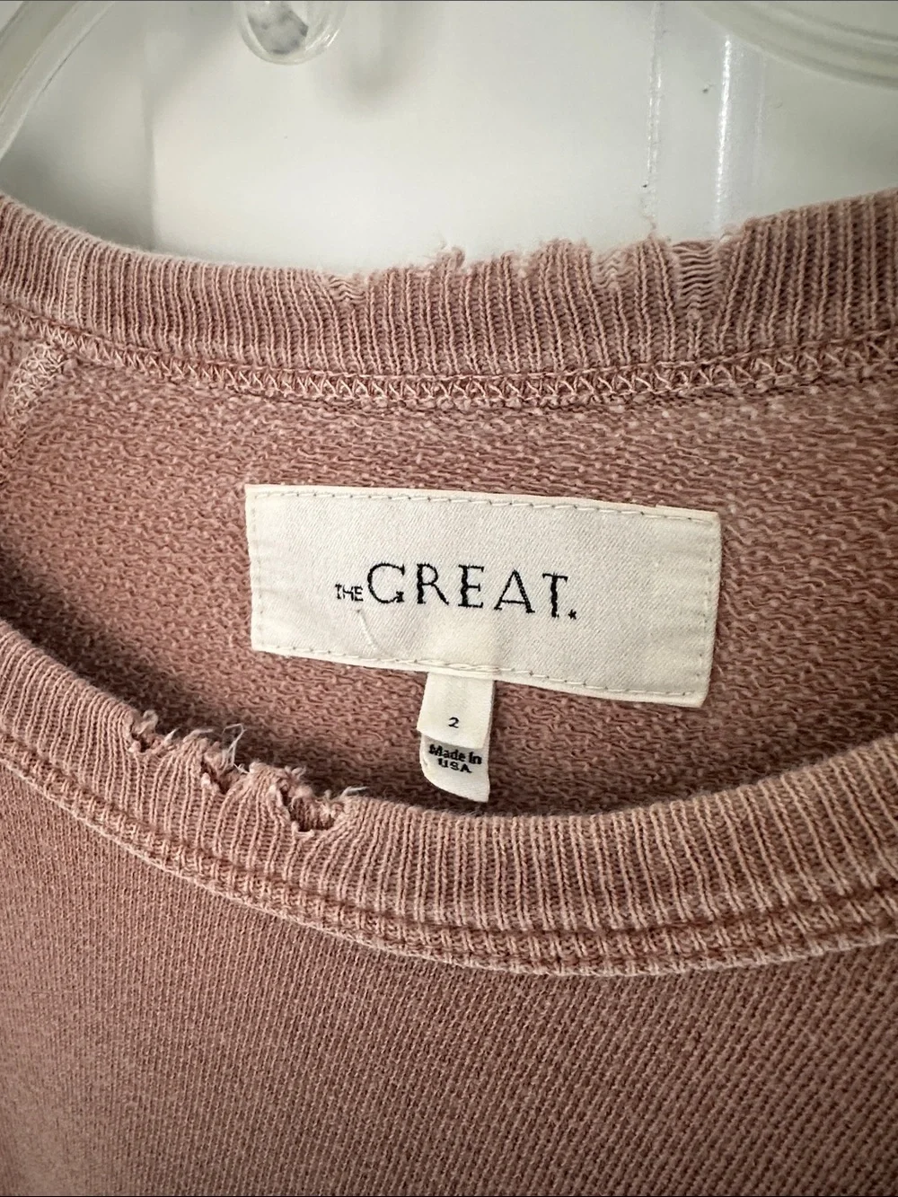 THE GREAT. College Sweatshirt Distressed Size 2 Medium M - Picture 2 of 6